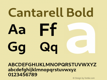 Cantarell Bold Version 0.111 Font Sample