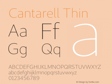 Cantarell Thin Version 0.111 Font Sample