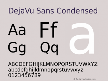 DejaVu Sans Condensed Version 2.37 Font Sample