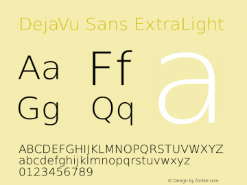 DejaVu Sans ExtraLight Version 2.37 Font Sample