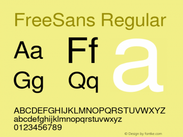 FreeSans Version 0412.2268 Font Sample