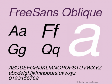 FreeSans Oblique Version 0412.2261图片样张