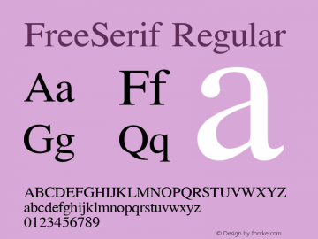 FreeSerif Version 0412.2263 Font Sample