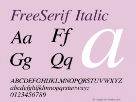 FreeSerif Italic Version 0412.2268图片样张