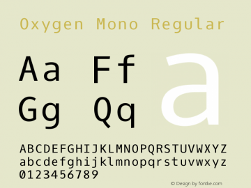 Oxygen Mono Version 0.2 Font Sample