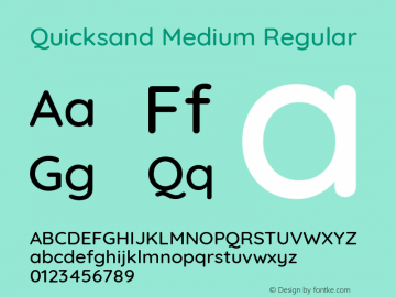 Quicksand Medium Version 3.000 Font Sample