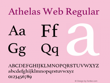 Athelas Web Regular Version 1.000 Font Sample