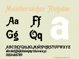 Meistersinger Regular 001.001 Font Sample