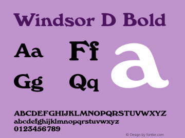 WindsorD Bold Version 1.10 Font Sample