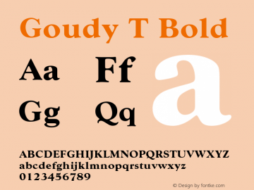 GoudyT Bold Version 1.10 Font Sample