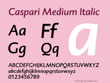 Caspari-MediumItalic 001.000 Font Sample