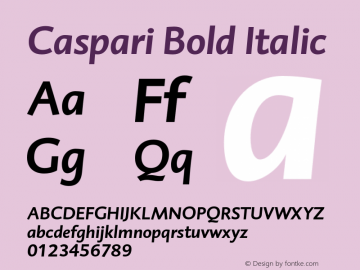 Caspari-BoldItalic 001.000 Font Sample