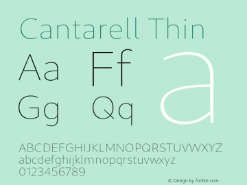 Cantarell Thin Version 0.301 Font Sample