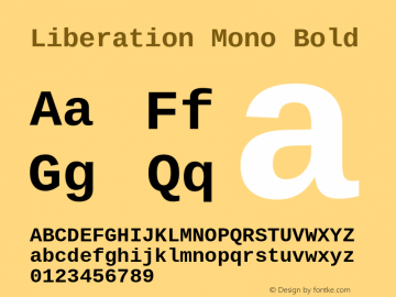 Liberation Mono Bold Version 2.1.2 Font Sample