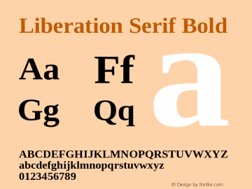 Liberation Serif Bold Version 2.1.2 Font Sample