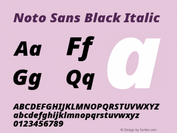 Noto Sans Black Italic Version 2.004; ttfautohint (v1.8.3) -l 8 -r 50 -G 200 -x 14 -D latn -f none -a qsq -X 
