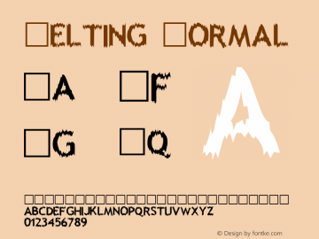 Melting Normal 1.0 - Freeware - use keys a to z, 0 to 9 Font Sample