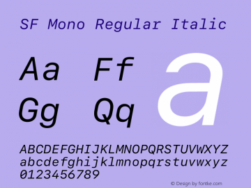 SF Mono Regular Italic 13.1d0e1图片样张