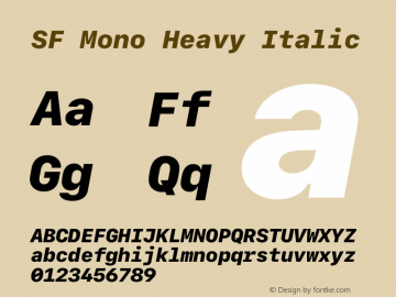 SF Mono Heavy Italic 13.1d0e1图片样张