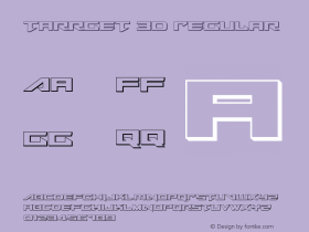 Tarrget 3D Regular Version 1.0; 2013 Font Sample