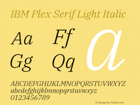 IBM Plex Serif Light Italic Version 2.6图片样张