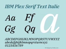 IBM Plex Serif Text Italic Version 2.6图片样张