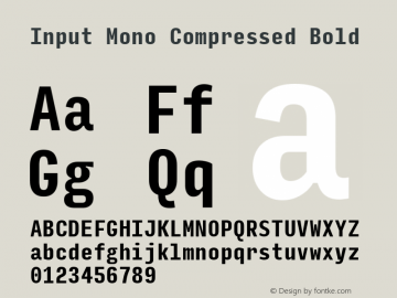 InputMonoCompressed Bold Version 0.000;PS 0.0;hotconv 1.0.72;makeotf.lib2.5.5900图片样张