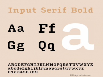 InputSerif Bold Version 0.000;PS 0.0;hotconv 1.0.72;makeotf.lib2.5.5900图片样张