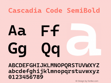 Cascadia Code SemiBold Version 2007.001图片样张