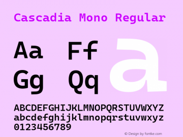 Cascadia Mono SemiBold Version 2007.001图片样张