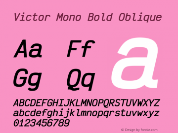 Victor Mono Bold Oblique Version 1.410图片样张