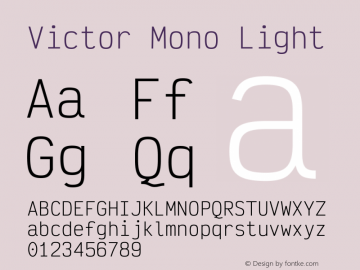 Victor Mono Light Version 1.410图片样张