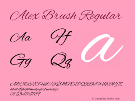 Alex Brush Regular Version 1.004 Font Sample