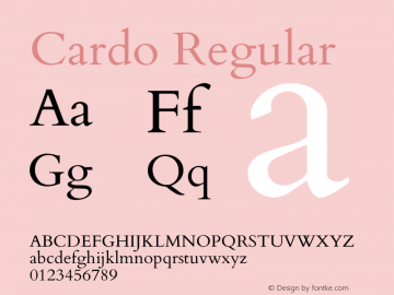 Cardo Version 1.0451 Font Sample