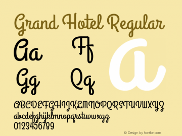 Grand Hotel Version 001.000 Font Sample