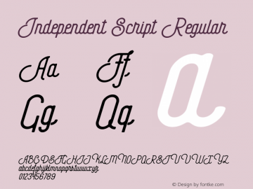 IndependentScript-Regular Version 1.000 Font Sample