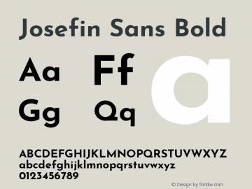 Josefin Sans Bold Version 2.000 Font Sample