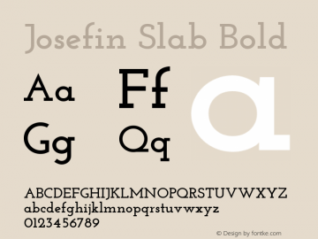 Josefin Slab Bold Version 1.001 Font Sample