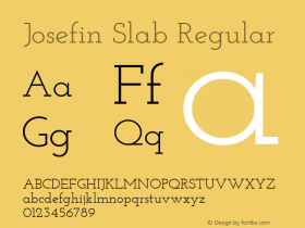 Josefin Slab Regular Version 1.001 Font Sample