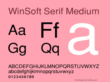 WinSoft Serif Medium Altsys Fontographer 4.0.3 10/2/2000图片样张