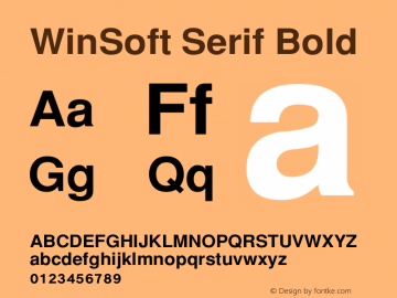 WinSoft Serif Bold Altsys Fontographer 4.0.3 10/2/2000 Font Sample