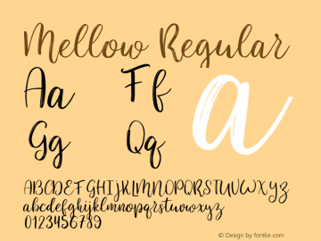 Mellow-Regular Version 1.000 Font Sample