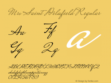 Mrs Saint Delafield Version 1.001 Font Sample