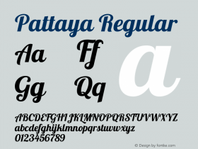 Pattaya-Regular Version 2.000 Font Sample