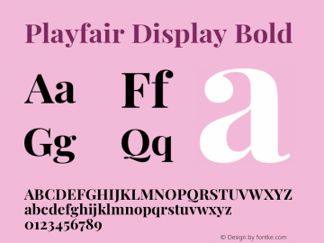 Playfair Display Bold Version 1.200; ttfautohint (v1.6) Font Sample
