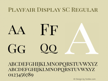 Playfair Display SC Regular Version 1.200; ttfautohint (v1.6) Font Sample