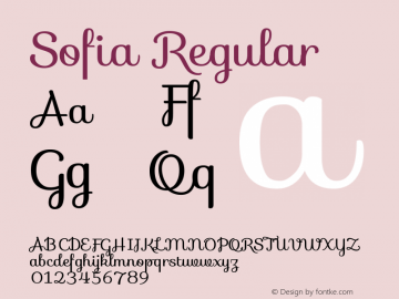 Sofia Version 1.001 Font Sample