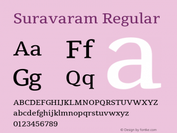 Suravaram Version 1.0.4; ttfautohint (v1.2.42-39fb)图片样张