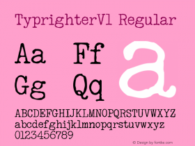TyprighterV1 Regular Version 1.000 Font Sample