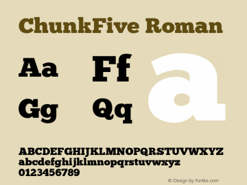 ChunkFive Roman Regular Version 1.000;PS 001.001;hotconv 1.0.56;makeotf.lib2.0.21325 Font Sample